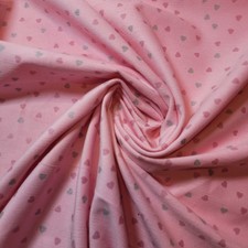 Pink Hearts Corduroy Baby Needle Cord Fabric 58" Dress Craft Costume Material
