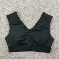 Tommie Copper Sports Bra Womens Large Black Zip Front Shoulder Support Znergy