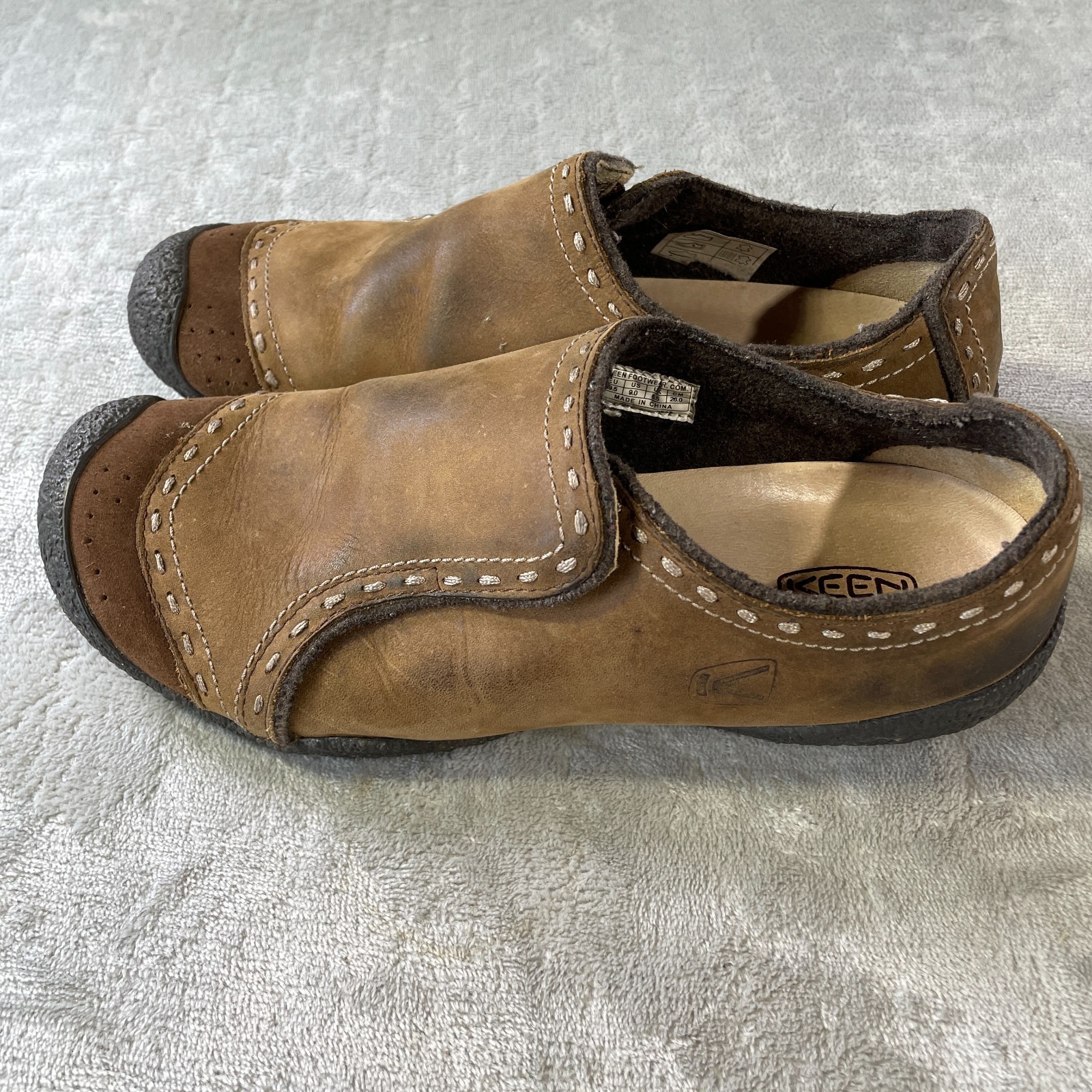 Scarpe Keen donna taglia 9 pelle marrone outdoor campeggio escursionismo piatte