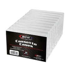 Cassette Tape Case | CE Accessory | 10 Pack | Clear Polystyrene Norelco-Style...