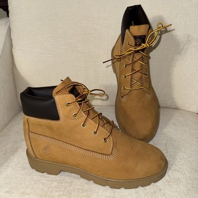 Timberland  6 Inch Basic Waterproof Boots Wheat 10960 Youth Size 6.5 Boys EUC