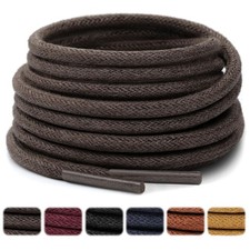 1/8" Waxed Round Shoe Laces, 2 Pair Oxford Shoelaces for Boots and Dress Sh...