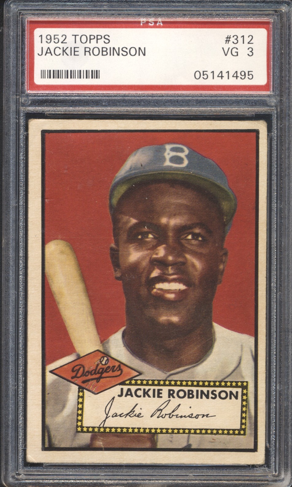 1952 Topps Baseball Jackie Robinson #312 PSA 3 DODGERS HOF High Number SET BREAK