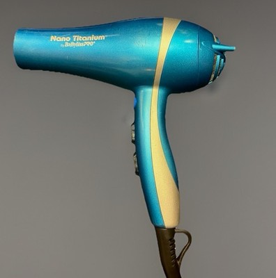 BaByliss PRO Nano Titanium Hair Blow Dryer  Ionic Blue 2000W Tested. Works Great