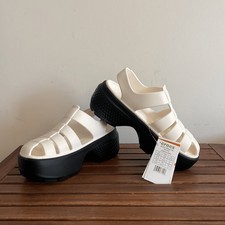 NWT Crocs Stomp Fishermen Sandals Chalk Women Size 8 Men Size 6