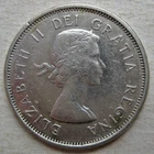 CANADA 1961 QUEEN ELIZABETH II/CARIBOU 80% SILVER  25 CENT COIN (KM# 52)