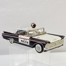 Yonezawa Toys Tin Friction Car 1959 Buick Police Car No.7 Made In Japan Vtg
