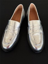 MADEWELL Size 10 The Vernon Loafer in Silver Mirror 158