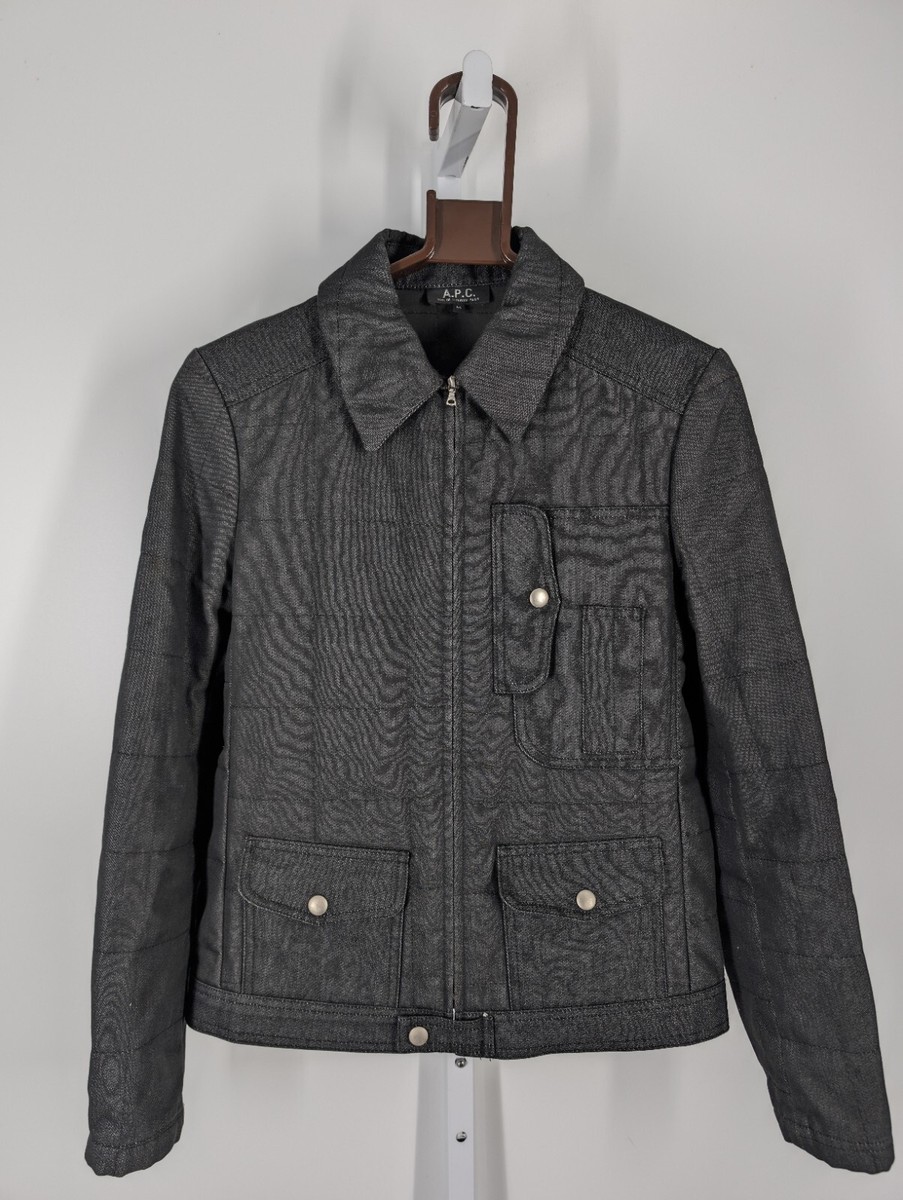 APC Vintage Y2K Indigo Denim Quilted Engineer Trucker Riri Zip