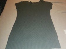  a.n.a. Women's Diamond Knit Short Sleeve Sweater Dress  Size Medium Olive bin-k