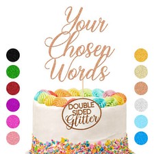 Personalised Cake Topper Glitter Cake Decorations Customised Your Chosen Words