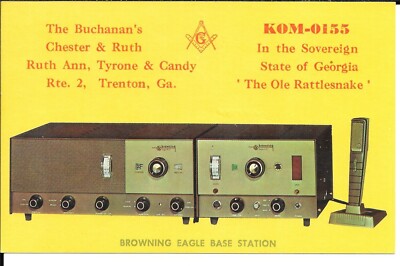 AMATEUR CB CITIZEN BAND RADIO QSL Card, KOM 0155, Trenton, Georgia, GA