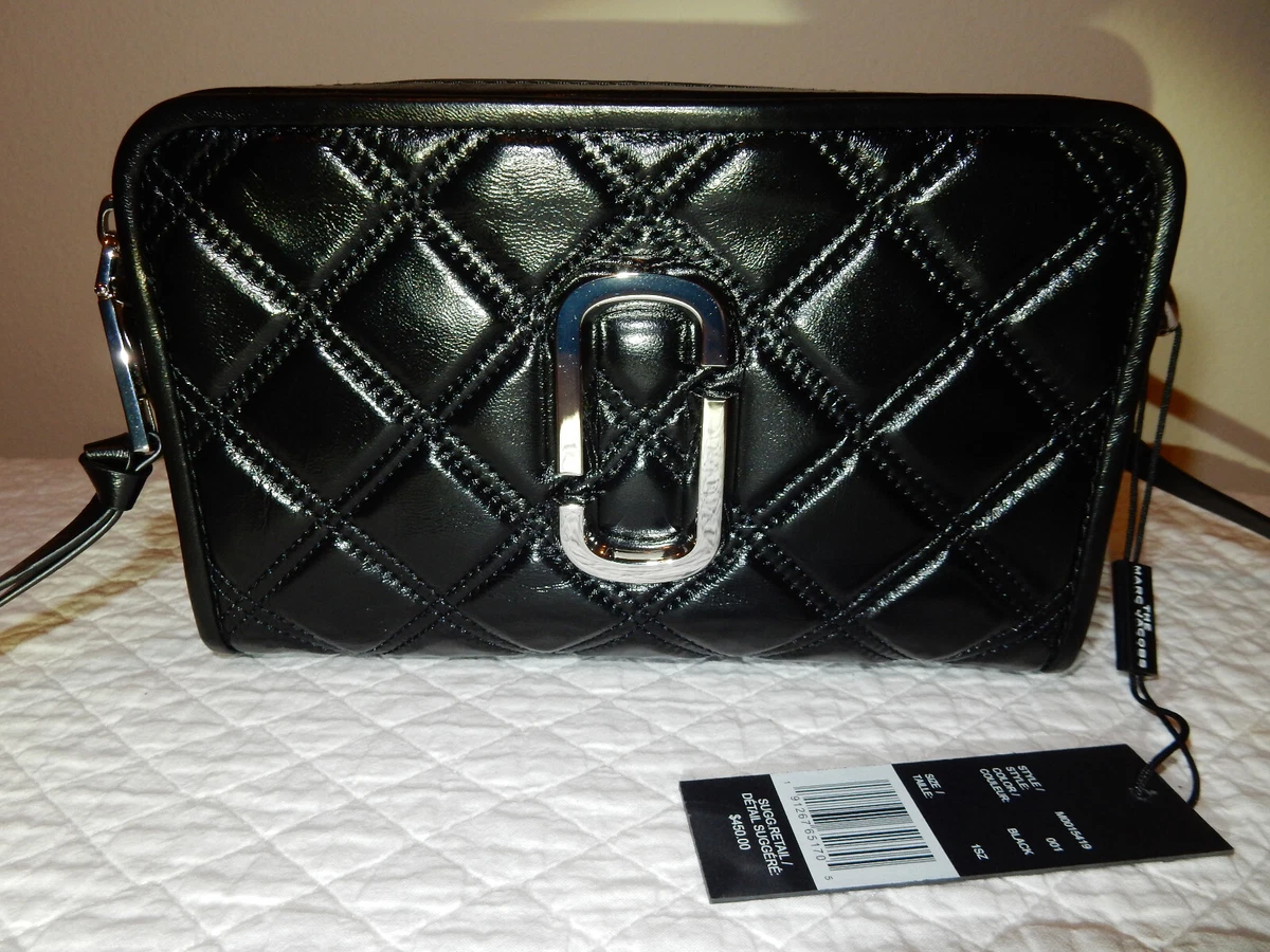 NWT Marc Jacobs Black Quilted Softshot 21 Camera Crossbody Bag Purse