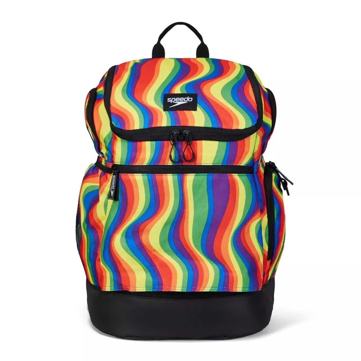 SPEEDO TEAMSTER BACKPACK SWIMMING GYM BAG WAVY RAINBOW MULTICOLOUR 35 LITRES
