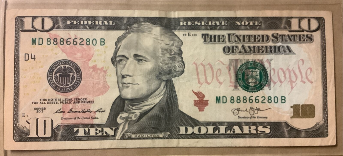 ⭐️Ten Dollar Bill All Even ⭐️ 88866280 ⭐️ Fancy Serial
