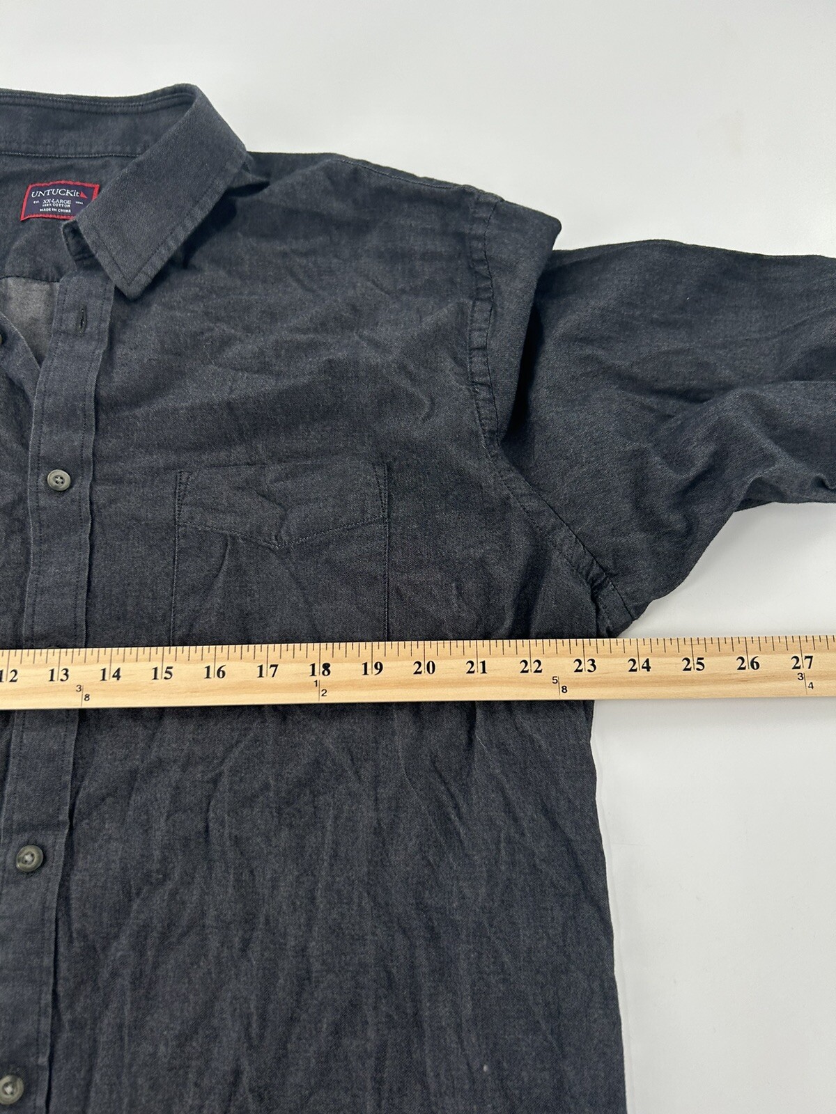 Untuckit Men’s Shirt Size XXL Dark Grey Long Sleeve Cotton ButtonUp eBay