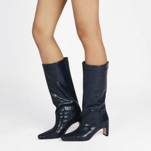 Dedo del pie cuadrado para mujer Botas Taco de Bloque Damas Tire de Mitad  de Pantorrilla Vaquero Botines | eBay