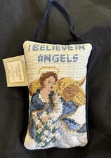 NWT  C & F Enterprises, I Believe In Angels Small Hangable Pillow 8” X 5”
