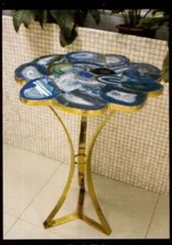 12"x12" Blau Achat Konsole Beistelltischplatte, Achat Seite Kaffeeplatte Platte, Wohnkultur