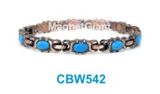 Women Turquoise Gemstone - Copper link high power magnetic bracelet CBW542