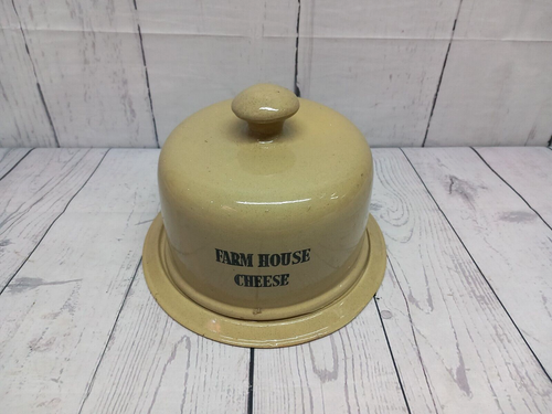 Farm House Cheese Dish Vintage Moira Pottery Stoneware Dome and Base - Picture 4 of 11