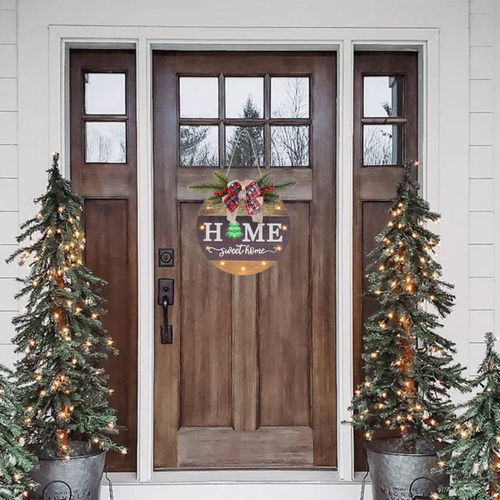 Interchangeable Seasonal Welcome Sign Front Door Decoration with 4 Seasonal Wrea - Picture 7 of 12