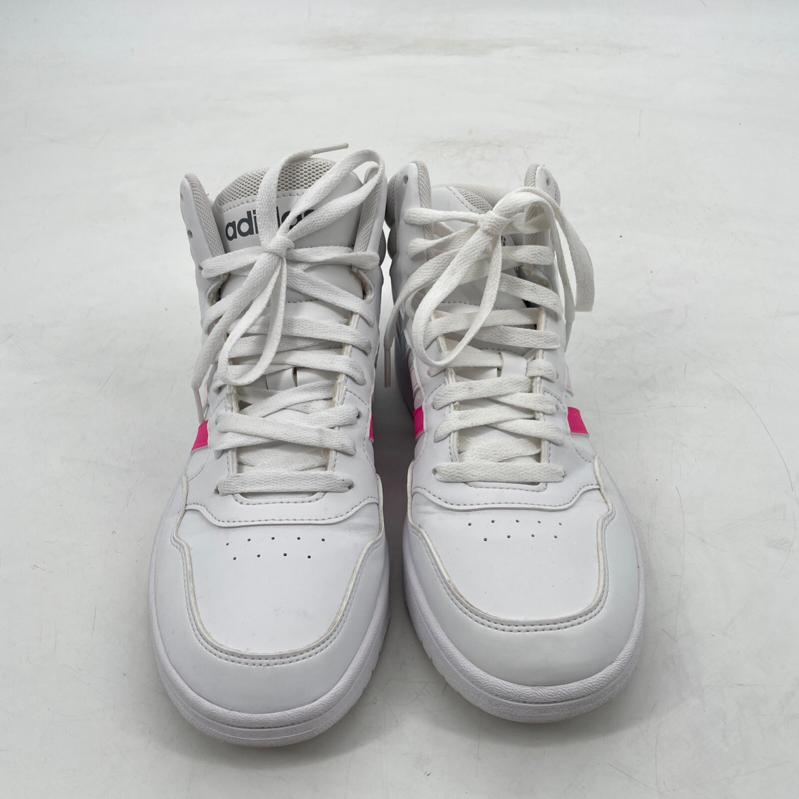 Adidas women 7.5 /EU 39.5 Hoops 3.0 Mid Classic World Friends Sneaker Shoe White thumbnail 5