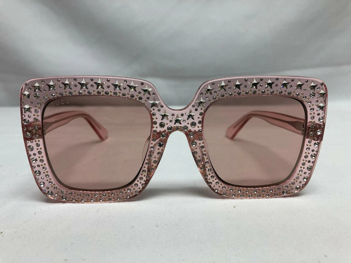 Authentic New Gucci Women's GG0148S GG/0148/S Pink Sunglasses 53mm | eBay