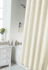 Bathroom Plain Shower Curtain Inc 12 Matching Rings - 10 Great Colours Waterline