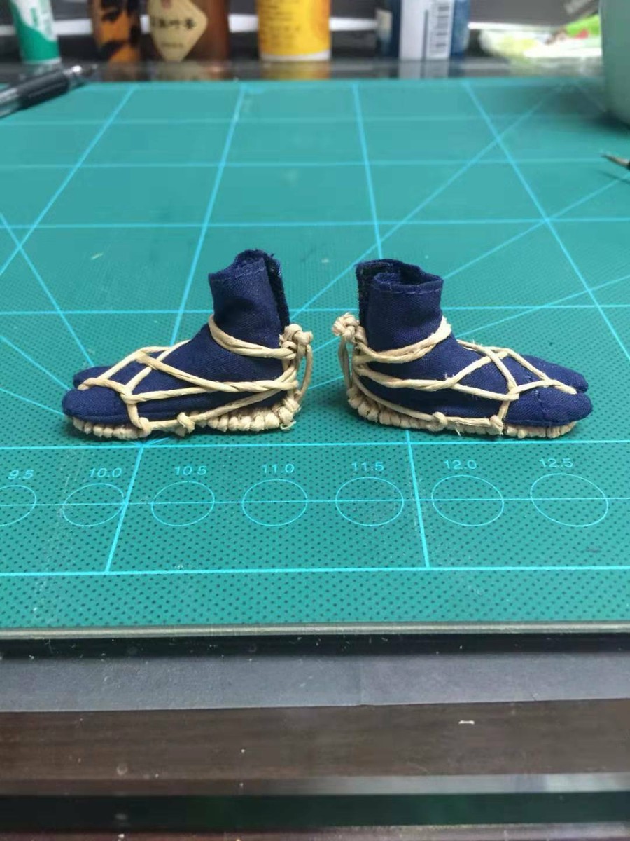 1/6 Scale Hand Made Japanese Samurai Shoes + Socks Model For 12