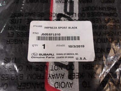 2017-2023 SUBARU IMPREZA SPORT FLOOR MATS J505SFL010 Carpet Black NEW OEM