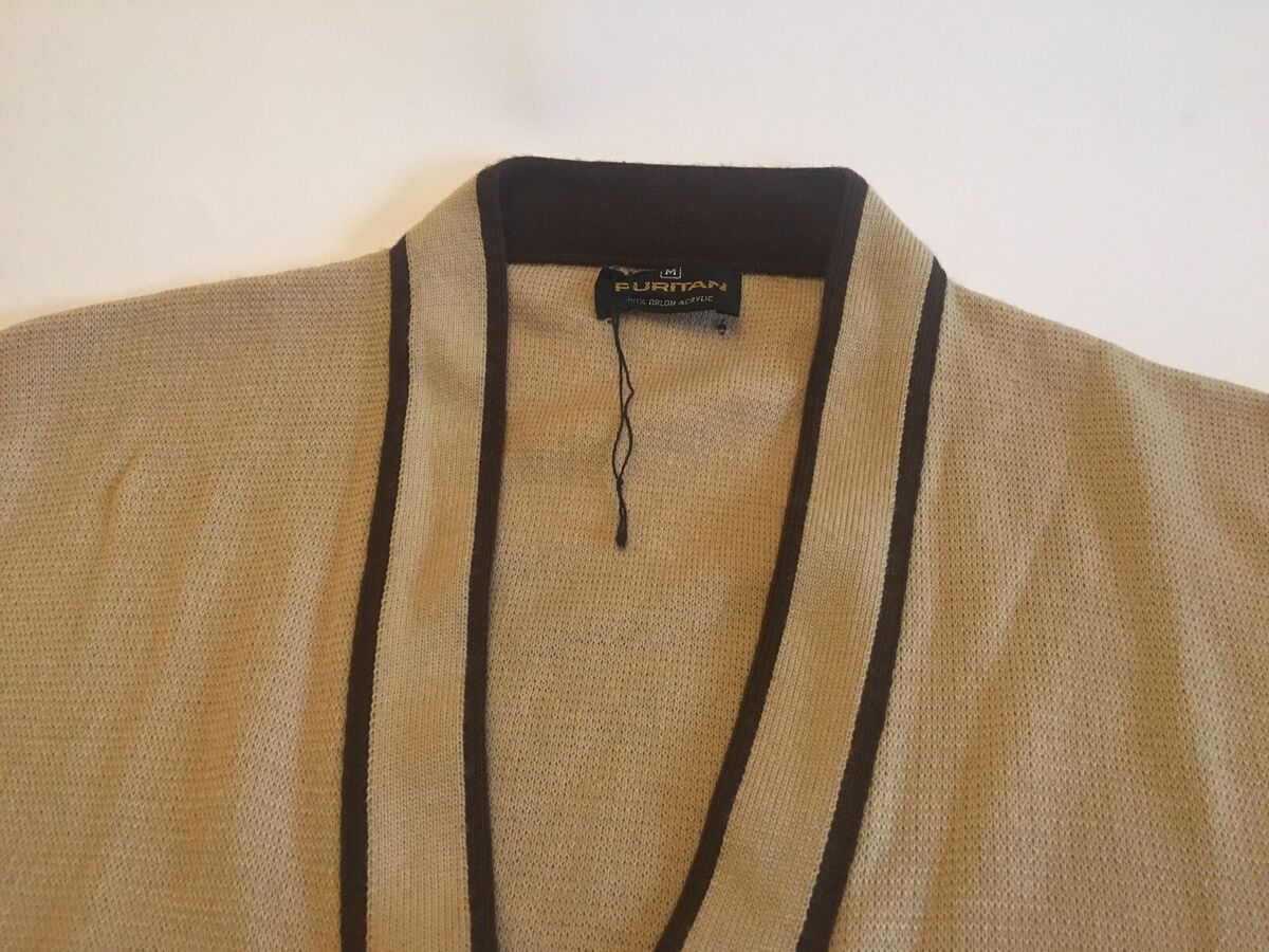 NWOT VTG 60s PURITAN CARDIGAN SWEATER MEN M KNIT ORLON NWOT VTG 60s PURITAN CARDIGAN SWEATER MEN M KNIT ORLON