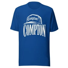 Compton Old English T-Shirt - ALL SIZES - Eazy E NWA Dr. Dre - BLUE 002 HAT
