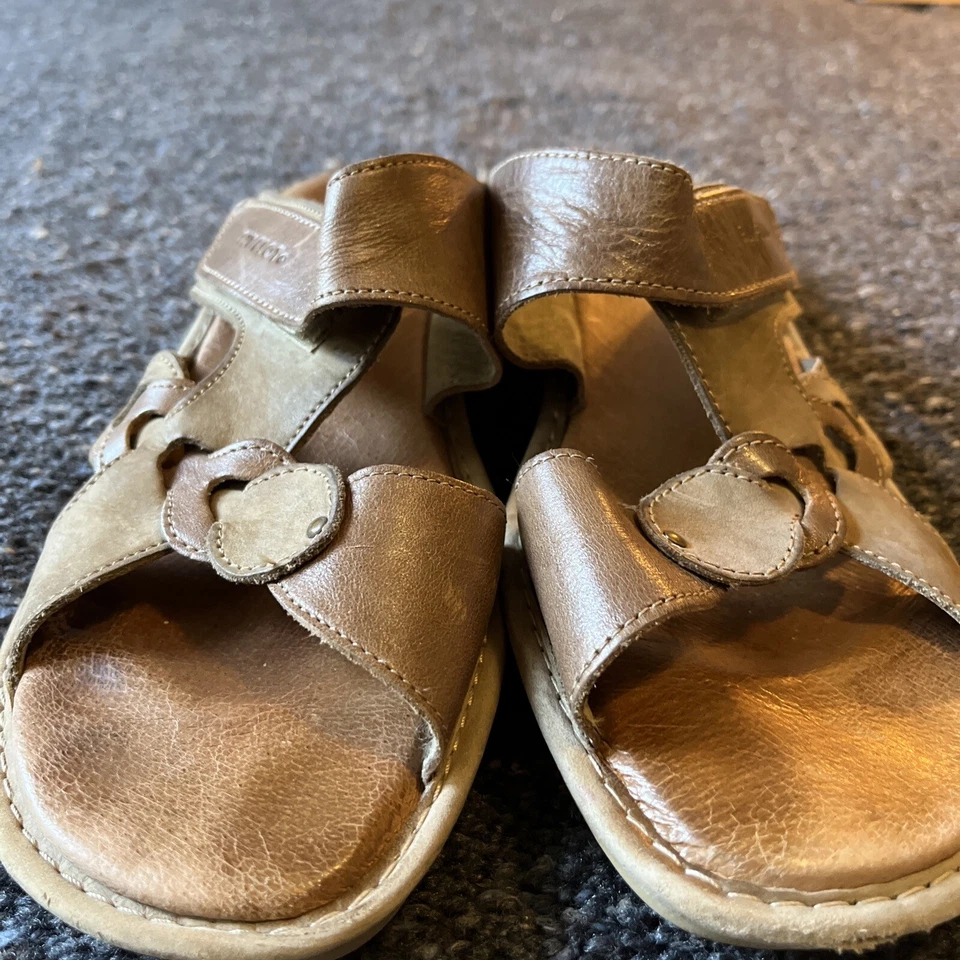 Sandalias laterales de cuero marrón suave Fly Flot 42 11 para mujer  Foto 4 de 4