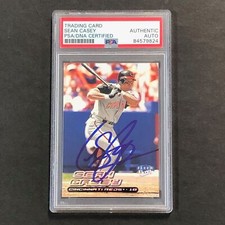 2000 Fleer Ultra #64 Sean Casey Signed Card PSA Slabbed Auto Reds