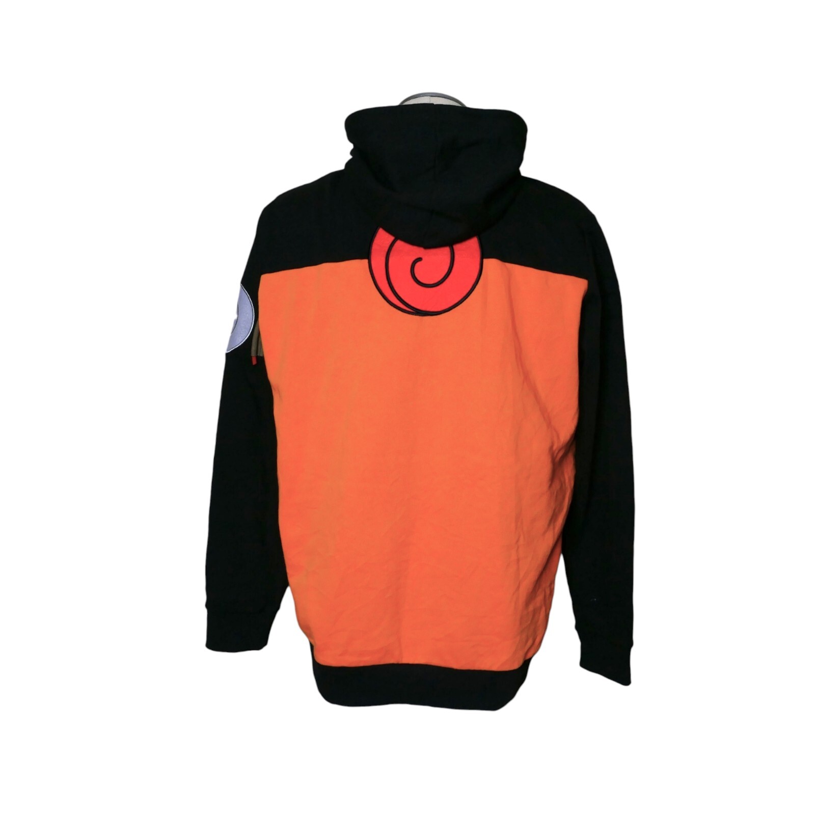 Hot Topic Naruto Shippuden Hoodie Sz L Black Orange Red Ripple