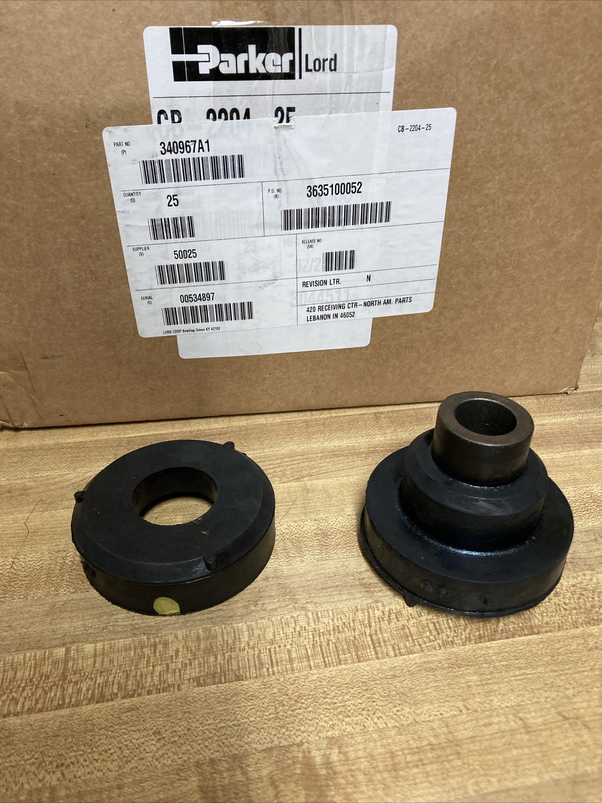 Genuine Parker Lord 2 Piece Rubber Mount 340967A1 New