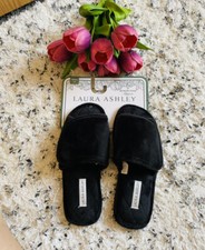 Laura Ashley Memory Foam Velvet Slippers Small