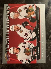 Chicago Blackhawks  2021-22 upper Deck Series 1 Team Triples