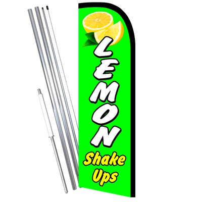 Lemon Shake Ups Premium Windless  Feather Flag Bundle (Complete Kit) OR Optional