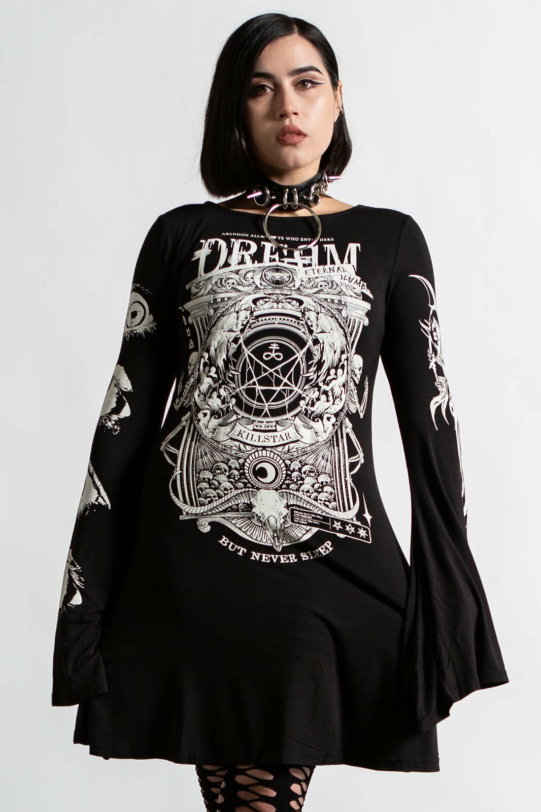 Vestido Trapecio Bruja Punk Gótico Satánico Pentagrama Insomnio Killstar KSRA004300