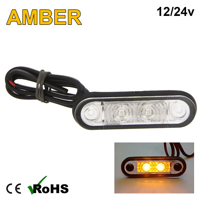 10 x AMBER HELLA STYLE LED FLUSH FIT KELSA BAR MARKER LAMP LIGHT 12v 24v