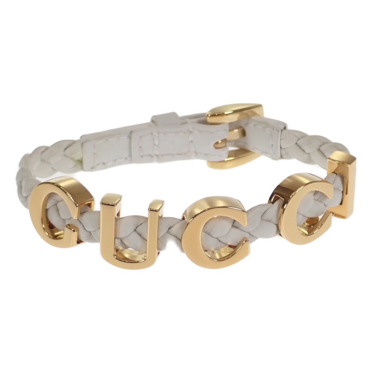 OLD GUCCI Leather Gold Bracelet グッチ Gucci Gold Vintage Red Leather GG Logo Bangle Bracelet - 24