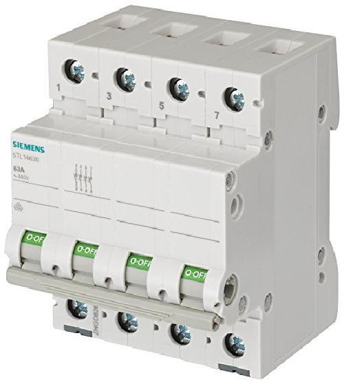 Siemens sentron  Interruttore 70 mm 400 V 3 moduli 35 mm2 4 poli 63 A