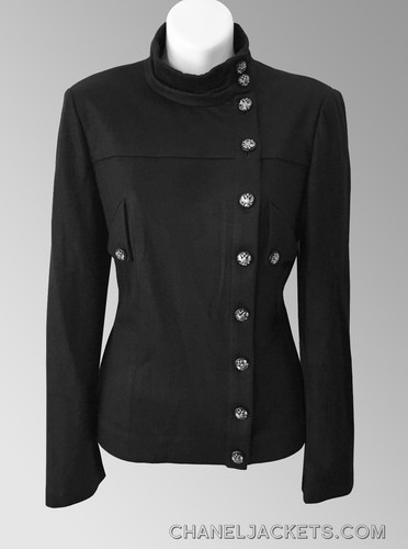 $ 5.420 CHANEL schwarze silberne Knopfstrick-Wolljacke * FR 42/US 8 * MAKELLOS - Bild 2 von 11
