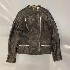 Vintage Maison Scotch Side Zip Leather Womens Motorcycle Jacket