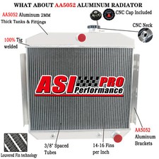 3 Row Aluminum Radiator For 1955 1956 1957 Chevy Bel Air Del Ray L6 Engine
