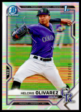 2021 BOWMAN CHROME PROSPECTS REFRACTORS #BCP154 HELCRIS OLIVAREZ ROCKIES/499