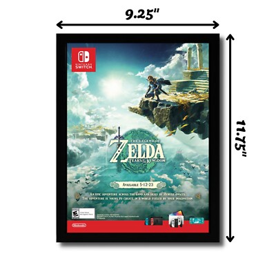 2023 Zelda Tears of the Kingdom Framed Print Ad/Poster Nintendo
