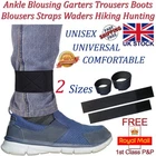 2x Ankle Blousing Garters Trouser Straps Hiking Cycling Gardening Fishing Sport
